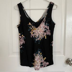 Maurices Black Floral Tank Top